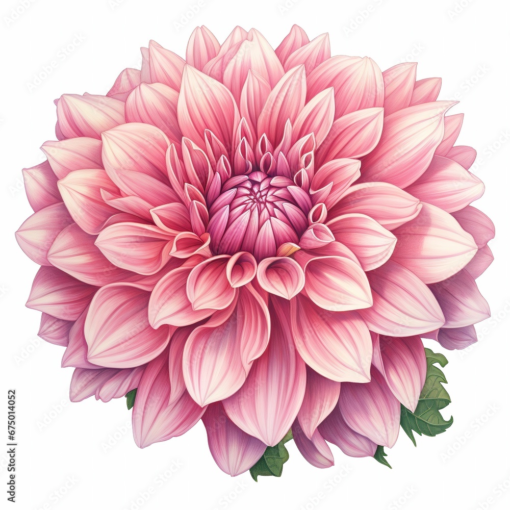 AI generated illustration of a beautiful flower on a plain background