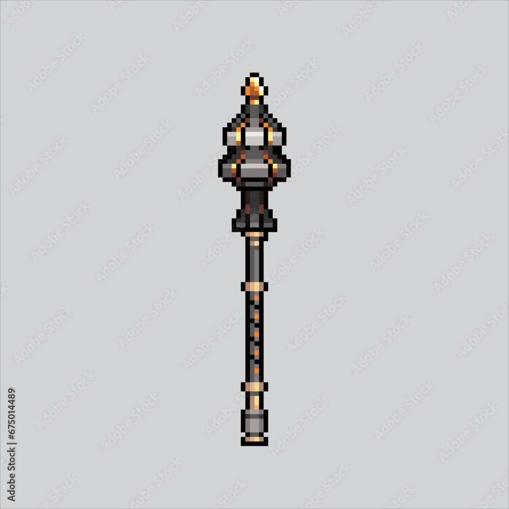 Pixel art illustration Mace. Pixelated Mace Weapon. Mace weapon pixelated for the pixel art game and icon for website and video game. old school retro.