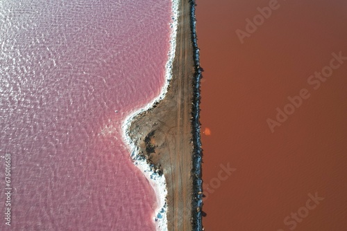 Картината върху платно Image captures two evaporation ponds in the Great Salt Lake, Utah, USA