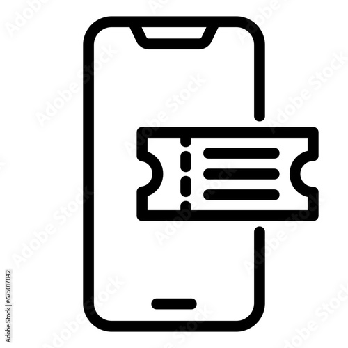 online ticket outline icon