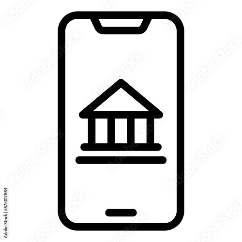 mobile banking outline icon