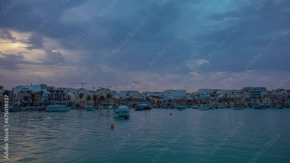 A Sunset View Of A City By The Waterfront With Colourful Boats In The Sea A Sunset View Of A City By The Waterfront With Colourful Boats In The Sea