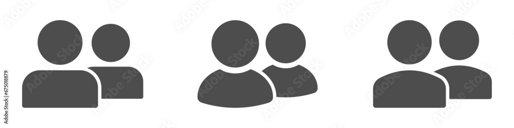 Simple friends flat vector icons set Simple friends flat vector icons set