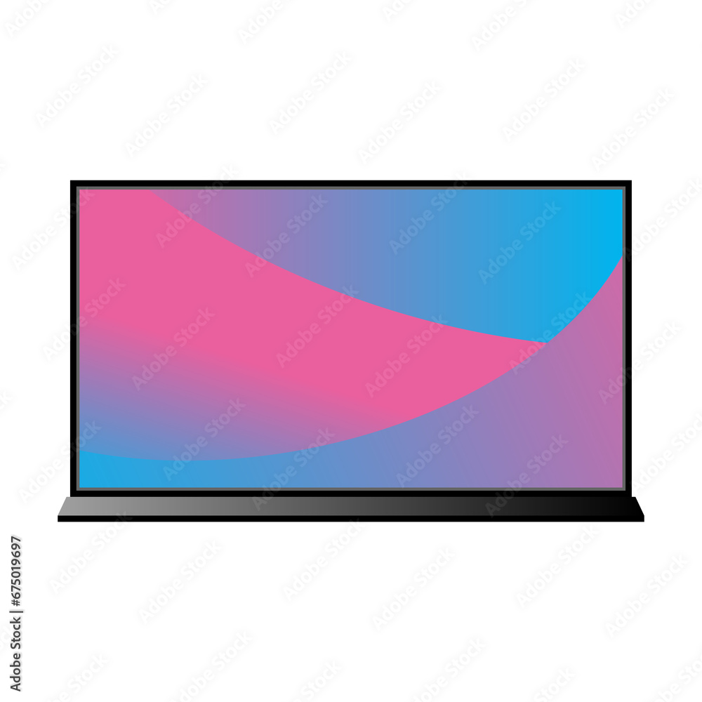 シンプルなイラスト_スクリーンセーバー中の大型テレビ,モニタ,液晶 シンプルなイラスト_スクリーンセーバー中の大型テレビ,モニタ,液晶