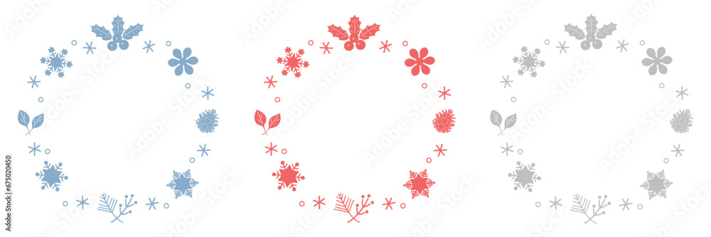 雪の結晶　冬のフレーム　クリスマスフレームセット