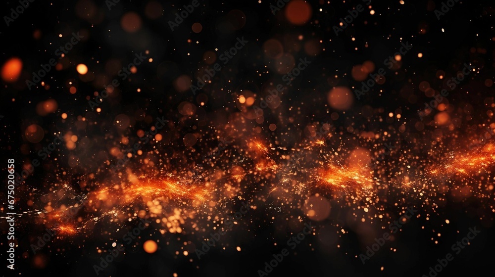 AI generated illustration of a vibrant orange fire blazing brightly in the dark night sky AI generated illustration of a vibrant orange fire blazing brightly in the dark night sky
