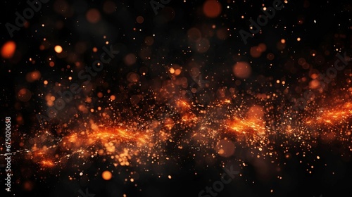 AI generated illustration of a vibrant orange fire blazing brightly in the dark night sky