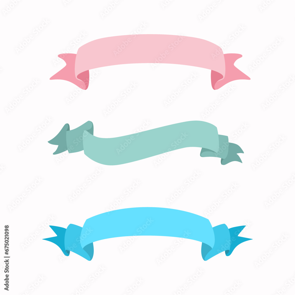 set of ribbons banner vector on white background set of ribbons banner vector on white background