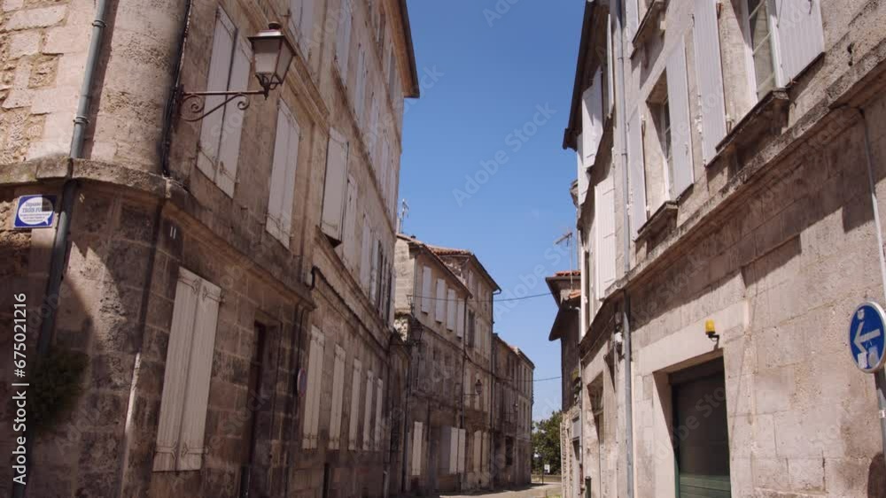 Historic Buildings And Street In Angouleme, France - tilt down Historic Buildings And Street In Angouleme, France - tilt down