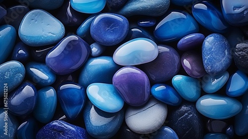 Fotografia, Obraz AI generated illustration of a large pile of assorted pebbles in shades of purpl
