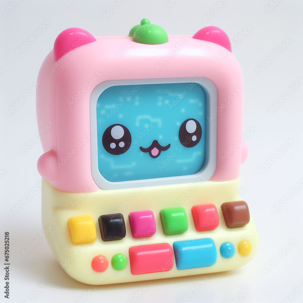 An image of a toy computer. The illustration is suitable for children’s books, websites, or advertisements that promote learning and fun. An image of a toy computer. The illustration is suitable for children’s books, websites, or advertisements that promote learning and fun.