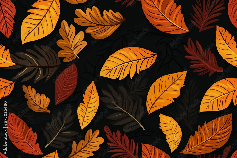 AI generated illustration of autumn leaves as a background