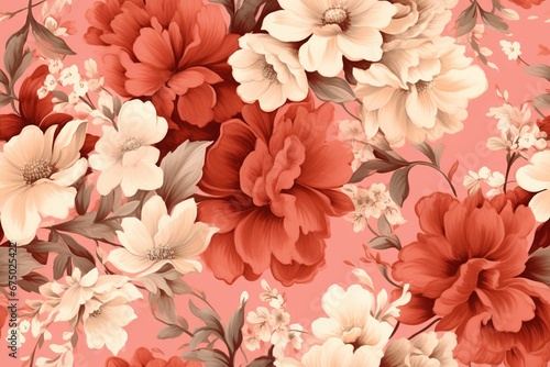 AI generated illustration of pastel-colored flowers as a background © Wirestock