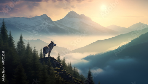 Majestic Wolf in the Misty Forest: A Breathtaking Nature Adventure