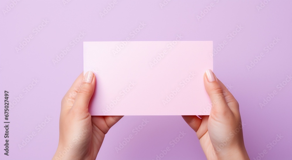 Obraz premium hand holding blank card