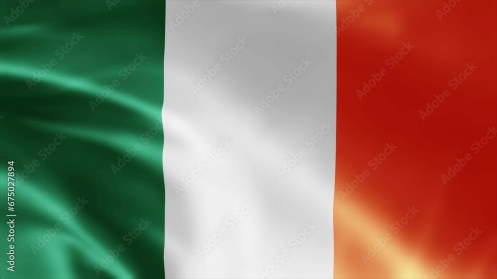 Ireland flag is waving 3D animation. Ireland flag waving in the wind. National flag of Ireland. Flag seamless loop animation 4k Ireland flag is waving 3D animation. Ireland flag waving in the wind. National flag of Ireland. Flag seamless loop animation 4k