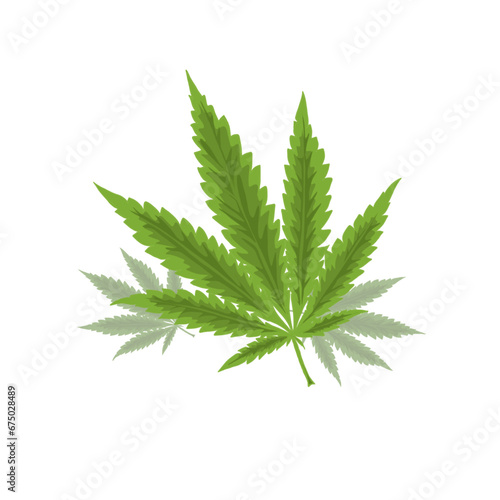 several marijuana leaves in a white circle without background