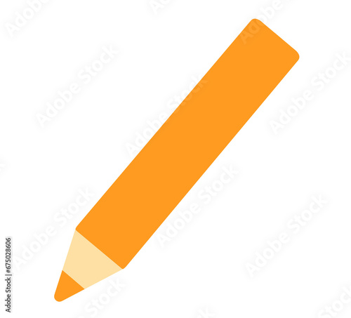 シンプルなオレンジ色の色鉛筆