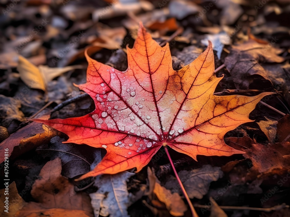 Autumn's Fallen Leaf AI generated