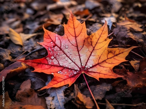 Autumn's Fallen Leaf AI generated © Wirestock