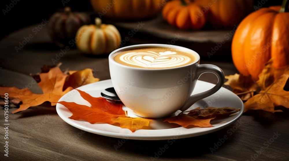 AI generated illustration of A white porcelain cup of freshly brewed coffee on a wooden surface AI generated illustration of A white porcelain cup of freshly brewed coffee on a wooden surface