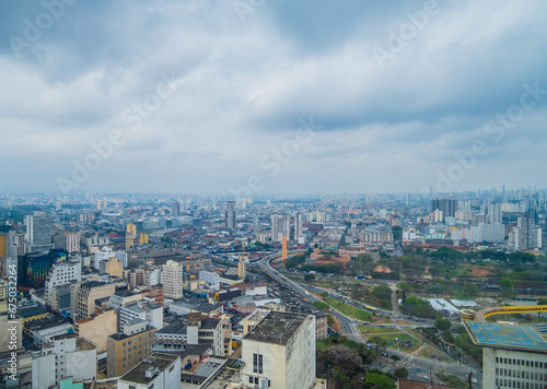 Fototapeta Naklejka Na Ścianę i Meble -  Aerial view of buildings in the city center of Sao Paulo - Brazil