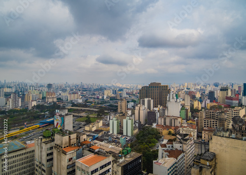 Aerial view of buildings in the city center of Sao Paulo - Brazil