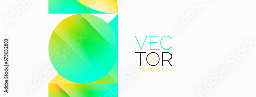 Serene gradient template. Circles and triangles mingle in minimalist perfection. Gentle fusion of forms and hues creates balanced yet captivating backdrop, embodying modern sophistication