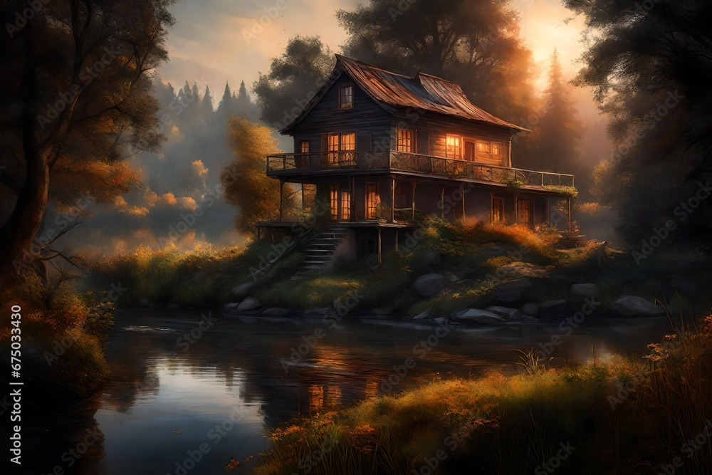A house on the river's edge, where each sunrise paints a new masterpiece.