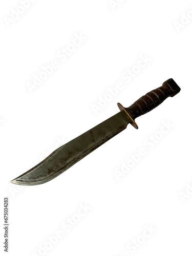 hunting knife isolated with white background.