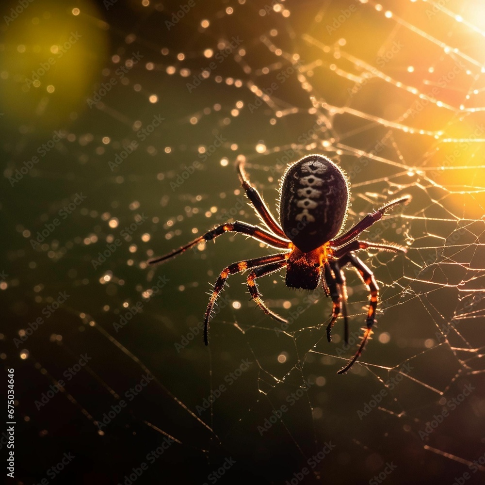 AI generated illustration of a macro of a spider AI generated illustration of a macro of a spider