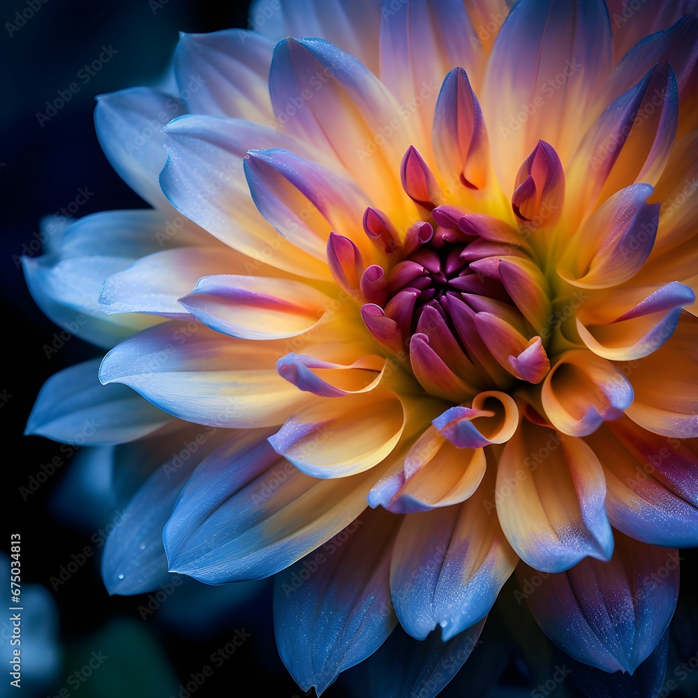 Fototapeta premium AI generated blooming Georgina flower