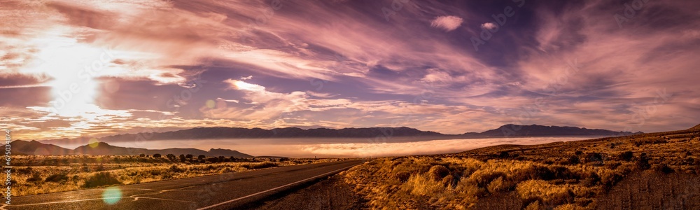 Panoramic view of Wah Wah Valley in western Utah, United States