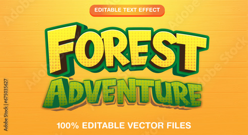 Forest adventure funny Modern text effect style