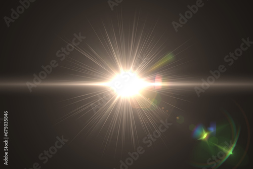 
Natural, Sun flare on the black background