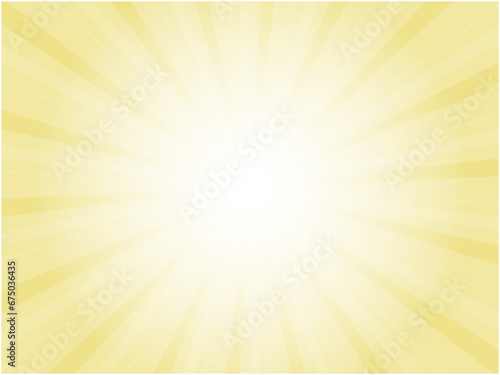 うっすらと静かに光り輝く太陽光線イメージの集中線背景_イエローゴールド