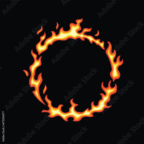 Ring of fire isolated on black background