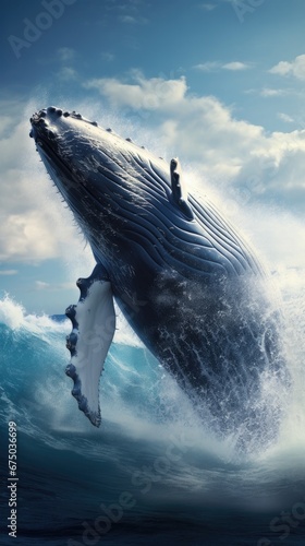 Ocean Symphony: Majestic Whale Soaring Above the Waves in Breathtaking Movie Stills © Arnolt