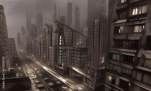 polluted dieselpunk city