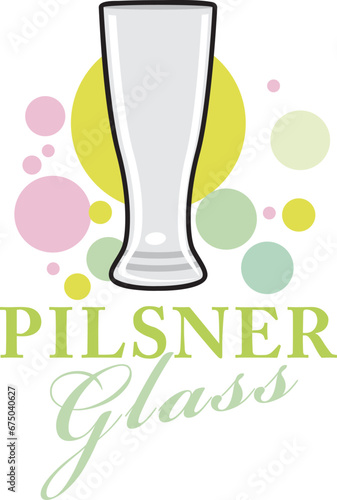 TYPES OF GLASSES "PILSNER GLASS" VECTOR ILLUSTRATION