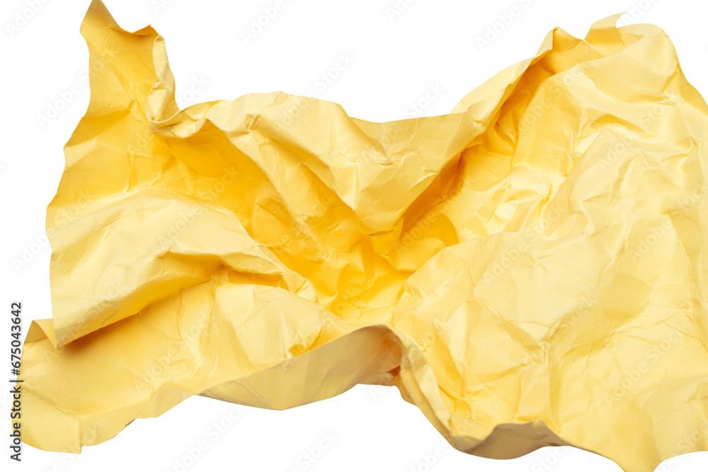 Yellow crumpled paper