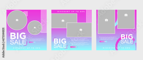 Vector design of a big sale season poster set with space for text
