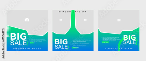 Vector design of a big sale season poster set with space for text