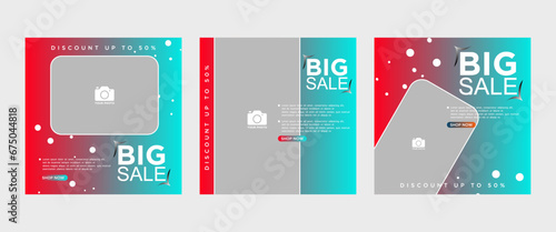 Vector design of a big sale season poster set with space for text