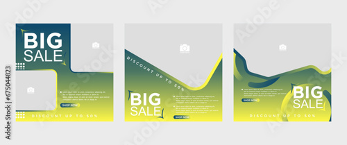 Vector design of a big sale season poster set with space for text