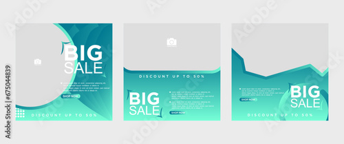 Vector design of a big sale season poster set with space for text