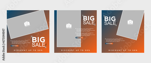 Vector design of a big sale season poster set with space for text