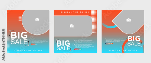 Vector design of a big sale season poster set with space for text
