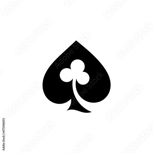 Vector of a black ace card with a leaf inside