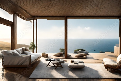 A coastal home with a view of the endless sea  a serene retreat.